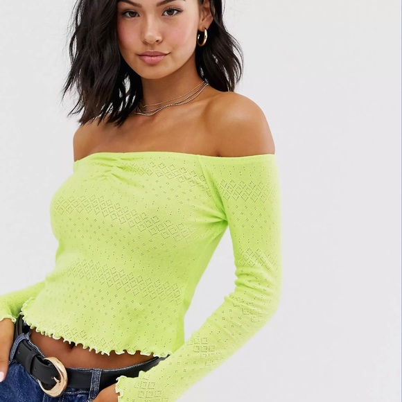 Barsot top in neon pointelle size 2 & 6 - Picture 3 of 4